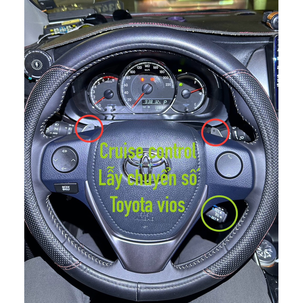[Chính Hãng] Lẫy chuyển số Toyota Vios & Yaris 2019-2025 công tắc lẫy màu bạc