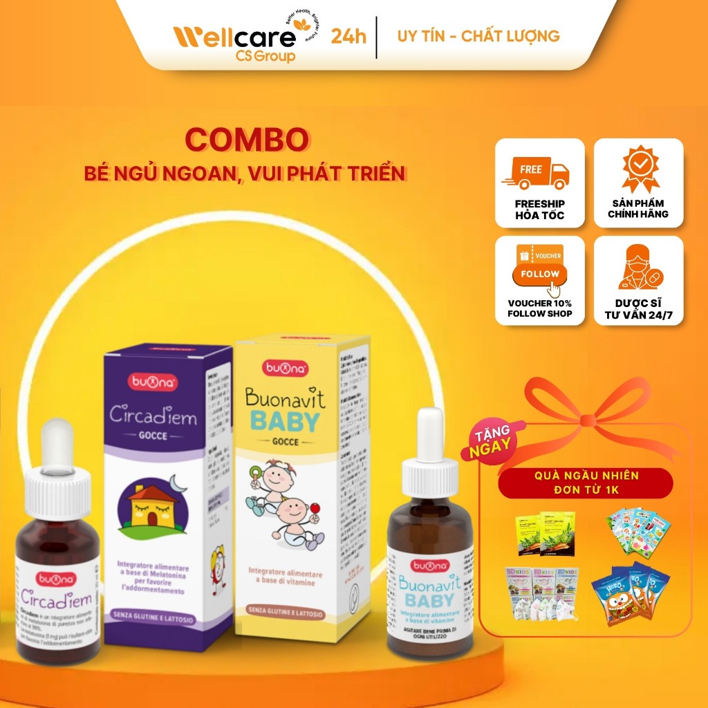 Combo Circadiem+Buonavit Baby bộ đôi bé ngủ ngon,vui phát triển,hỗ trợ tăng sức đề kháng