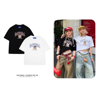  Áo Thun Thêu Form Oversized NOCTURNAL Academy Owl Tee Prime Cotton 100% Nam Nữ Unisex Localbrand 