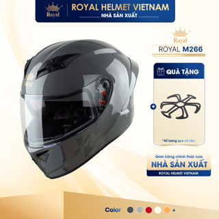 Mũ Bảo Hiểm Fullface Royal M266 Trơn 2 Kính Chính Hãng, Nón Bảo Hiểm Đi Phượt Fullface Cao Cấp | Trực tiếp từ NSX