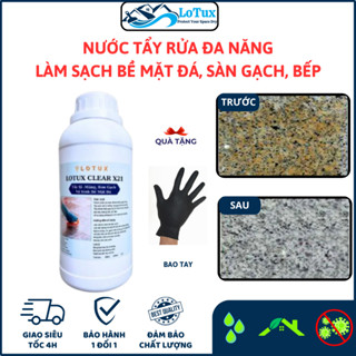Nước tẩy gach men, tẩy vết bẩn cứng đầu trên bề mặt men sứ, mặt đá, inox, bếp, nhà vệ sinh, Lotux