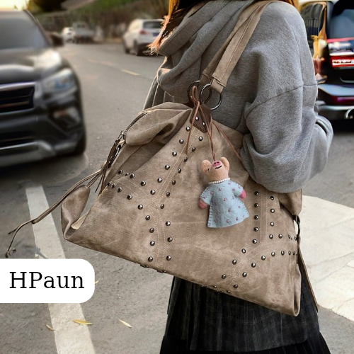 [Loại 1] Tuis tote da vân xước túi y2k unisex 2025 (T135KK)