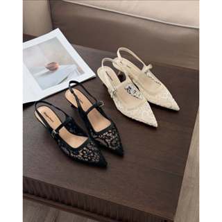  CAO GÓT NAGASHOES VẢI REN LƯỚI THÊU HOA 4P NAC337 