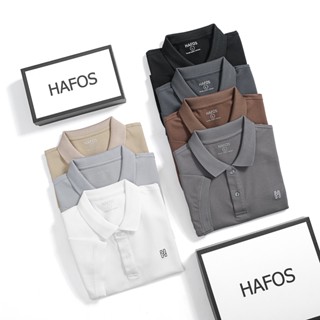 [ GIẢM 50% ] Áo polo nam HAFOS DAILY Polo Nam Trơn polo vải cá sấu nam, áo polo nam trắng, polo đen chuẩn phom