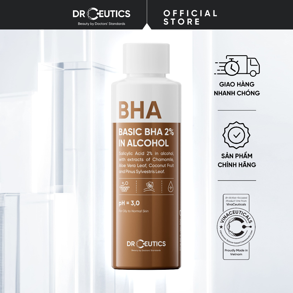 DRCEUTICS Dung Dịch Loại Bỏ Tế Bào Chết Basic BHA 2% In Alcohol - Nền Cồn (100ml - 200ml) | BigBuy360 - bigbuy360.vn