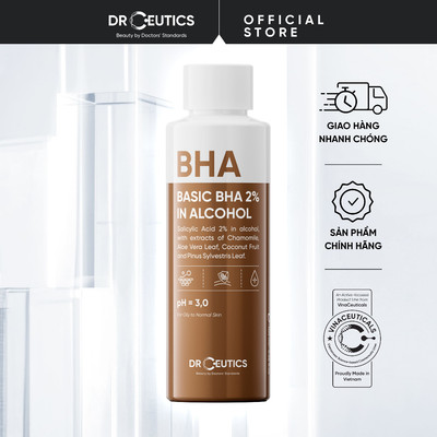 DRCEUTICS Dung Dịch Tẩy Tế Bào Chết Hóa Học Basic BHA 2% In Alcohol - Nền Cồn (100ml - 200ml)