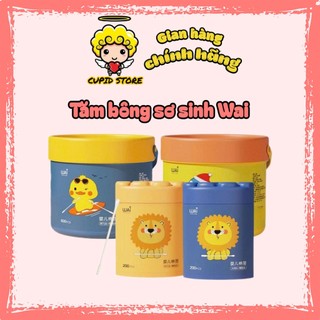 Tăm Bông Sơ Sinh Kháng Khuẩn Wai Mẫu Mới - Hộp 200 / 600 chiếc