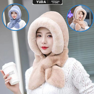  Mũ len nữ lồng cừu trùm đầm mùa đông chống lạnh tốt,nón len lông cừ nữa kèm khăn quàng cổ nơ dày dặn giữ ấm M11 