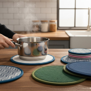 Miếng Lót Đế Xoong Nồi Loại Dày đẹp tiện dụng - Màu và hoạ tiết ngẫu nhiên - Phương Trang