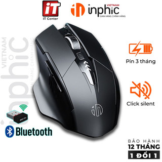  Chuột gaming không dây sạc pin Inphic cho game thủ chơi game chuyên nghiệp kết nối Wireless 2.4G 