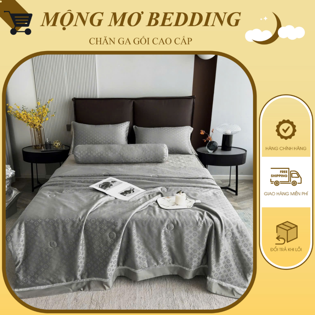 Bộ chăn ga gối 5 món chần bông cao cấp – Nhiều màu lựa chọn, tặng kèm vỏ gối ôm, Set chăn ga gối 5 m