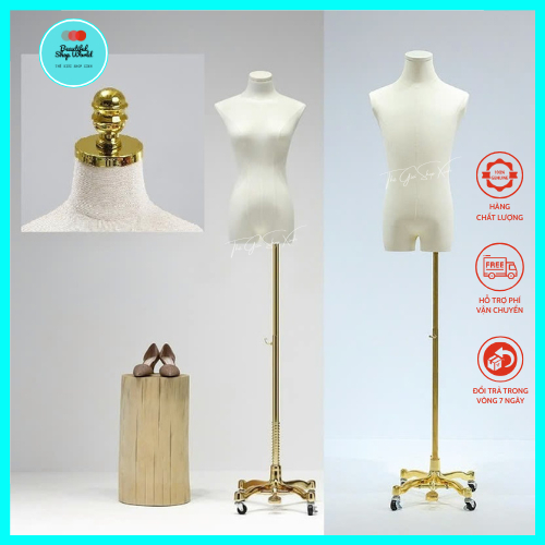  Manocanh Nam Nữ Không Tay Có Đùi Ma Nơ Canh mannequin Chân Gỗ Vàng Bạc 