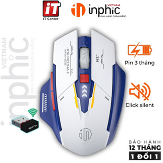 Chuột máy tính không dây INPHIC pin sạc gaming silent chống ồn 6 nút điều chỉnh DPI | ITCENTER