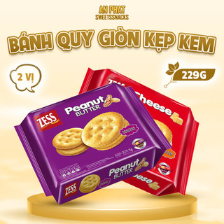  Bánh quy giòn kẹp kem vị phomai Zess 229g ăn vặt bổ sung dinh dưỡng cho bé nhập khẩu Malaysia 