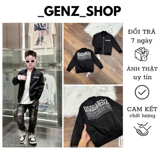  Áo Khoác Bomber Cho Bé Trai In Chữ Logo Trước Sau Kiêu Cách Boy Phố Cho Bé 