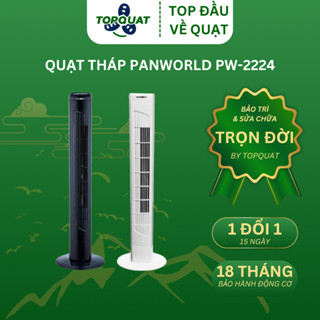 [Tặng Tập Học Sinh] Quạt Tháp Điều Hòa Thông Minh Panworld PW-2224 (B-W), Quạt Không Cánh 3 Cấp Độ Gió Bảo Hành 18 Tháng