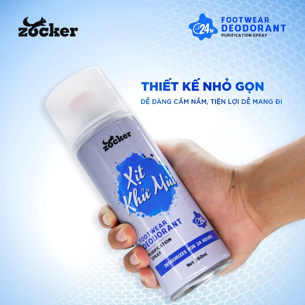 Xịt Khử Mùi Giày Zocker Chính Hãng Khô Thoáng - Thơm Mát