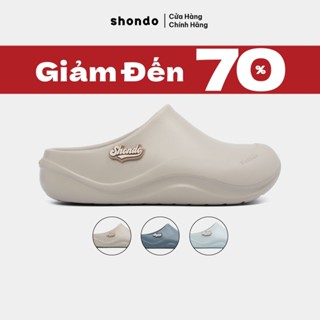 Giày Clog Nam Nữ Suke Gắn Charm Thoải Mái, Nhựa Đúc Shondo Nhiều Màu
