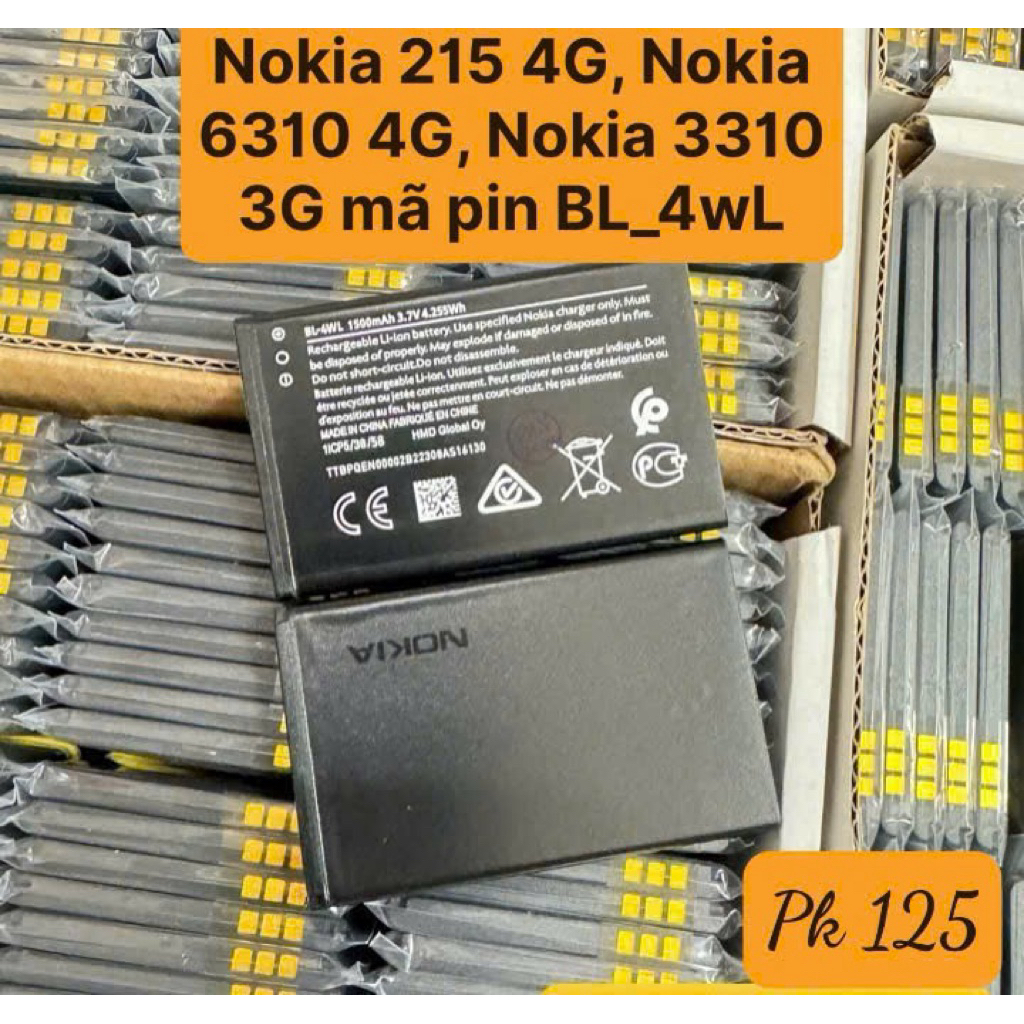 Pin Nokia 215 4G, Nokia 6310 4G, Nokia 3310 3G mã pin BL_4WL zin new.( bảo hành 12 tháng)