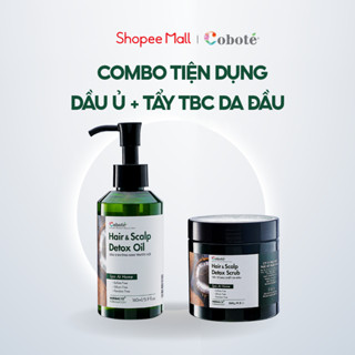 Combo Ủ & Tẩy Tế Bào Chết Da Đầu Detox Trước Gội Coboté dành cho tóc thưa yếu, gãy rụng và gàu ngứa