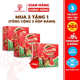   MUA 2 TẶNG 1  Tổng cộng 3 Hộp Bánh phủ Socola Choco PN Dưa Hấu 238g | Bánh ăn vặt Socola | Đồ ăn vặt 
