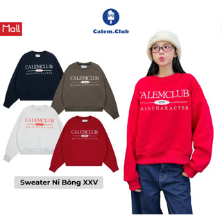 Áo Sweater XXV MAIN CHARACTER Calem.Club chất nỉ bông họa tiết chữ thêu form boxy unisex nam nữ