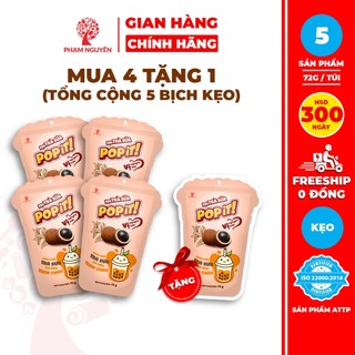  MUA 4 TẶNG 1  Tổng cộng 5 Gói Kẹo Trà Sữa Trân Châu POPIT 72g | Đồ ăn vặt 