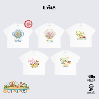  Áo thun Big Boxy Tay Ngắn UVIAS SUMMER COLLECTION - Seas the day! Nam-Nữ 100% Cotton Cao Cấp 