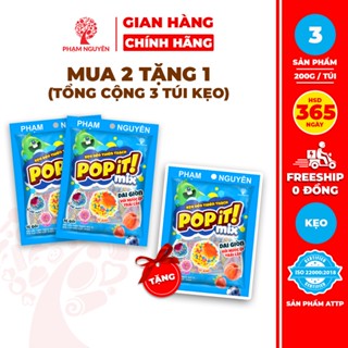 [MUA 2 TẶNG 1] Tổng cộng 3 Túi Kẹo Dẻo Thiên Thạch Từ Nước Ép Trái Cây Thật Mix Vị Popit 200g