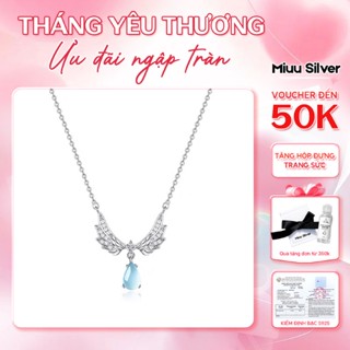 Dây chuyền bạc Miuu Silver, vòng cổ nữ đá mặt trăng moonstone đôi cánh thiên thần