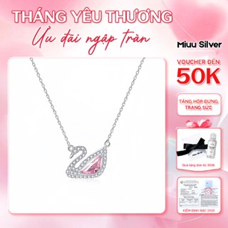 Dây chuyền bạc Miuu Silver, vòng cổ nữ thiên nga đá hồng