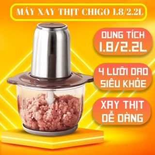 Máy xay thịt Chigo 4 lưỡi dao siêu khỏe, công suất lớn 300W, dung tích cối 1.8/2.2L