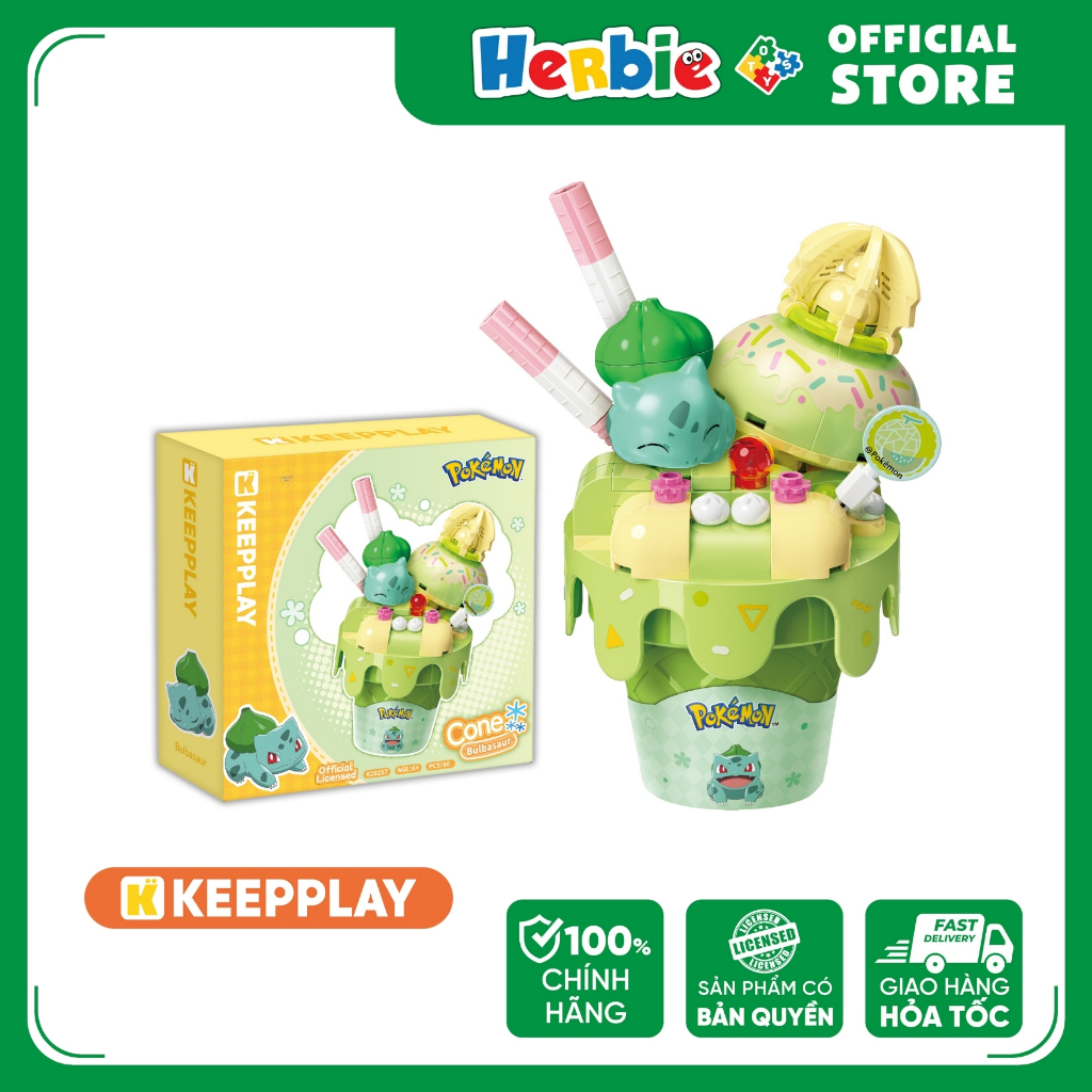 Đồ Chơi Lắp Ráp KEEPPLAY Pokemon Cone Bulbasaur K20257 - Herbie Toys