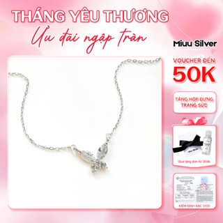 Dây chuyền bạc Miuu Silver, vòng cổ nữ đính đá Sannie