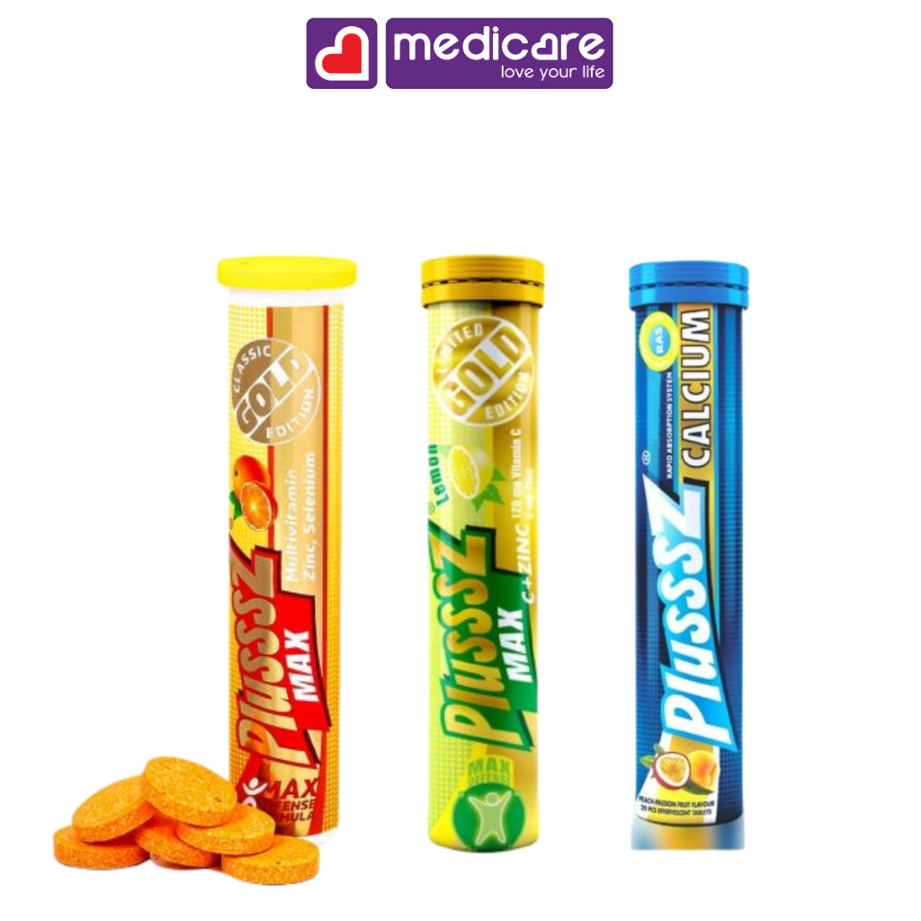 Viên sủi PLUSSSZ Max Multivitamin không đường tuýp 20 viên