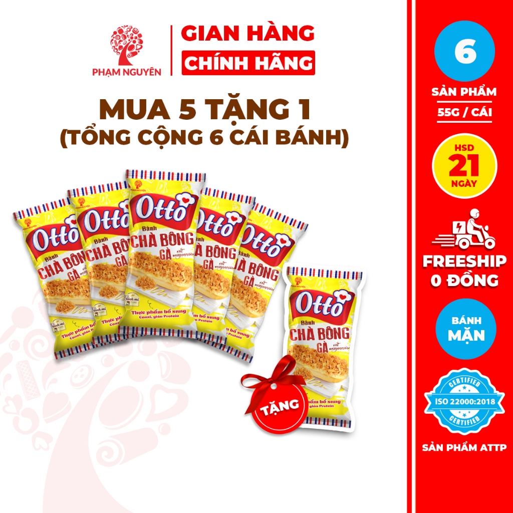 [MUA 5 TẶNG 1] Tổng cộng 6 Gói Bánh Mì Phủ Chà Bông Xốt Mayonnaise – Otto Phạm Nguyên Floss Boss 55g |Đồ ăn vặt