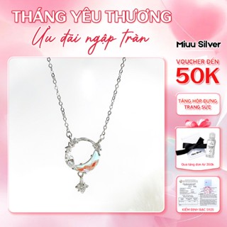 Dây chuyền bạc Miuu Silver, vòng cổ nữ đính đá mặt trăng Moonstar