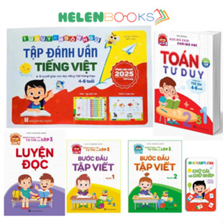 Sách Tập đánh vần Tiếng Việt, Luyện đọc, Tập viết, Toán 4-6, Thẻ Tiếng Việt cho bé 4 - 6 tuổi (combo 5 loại có chọn lẻ)