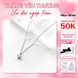 Dây chuyền bạc nữ Miuu Silver, vòng cổ bạc đính 1 viên đá nhỏ xinh Elisie Necklace