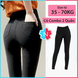 [Combo 2 quần] Quần Legging Nữ 4 Túi Lưng Cao Vải Umi Dày Dặn Co Giãn Tôn Dáng Mặc Đi Làm Đi Chơi