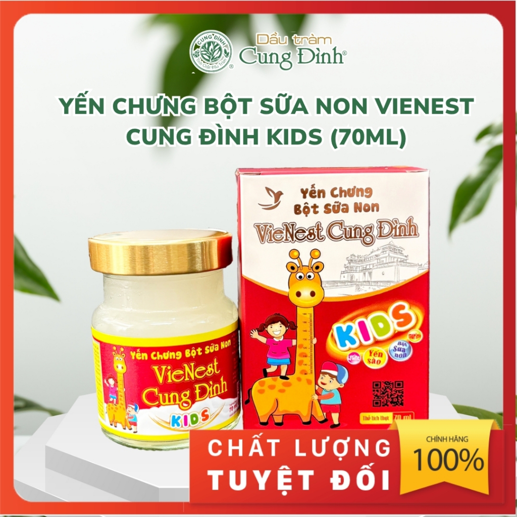 YẾN CHƯNG SỮA NON VIENEST CUNG ĐÌNH KIDS 70ML - HỖ TRỢ TĂNG ĐỀ KHÁNG, ĂN NGON, TIÊU HÓA TỐT