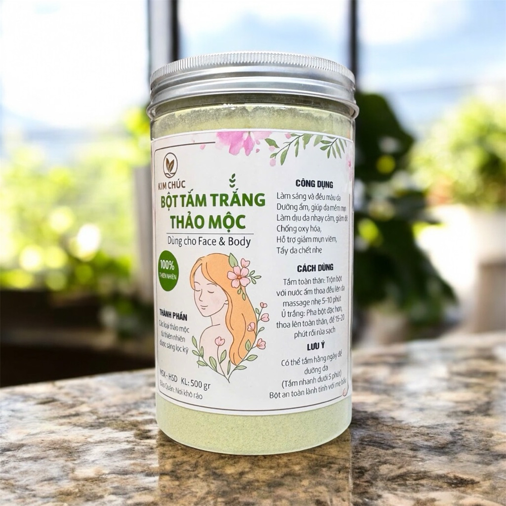 Bột thảo mộc tắm trắng [tặng bát+chổi+thìa+vitamin b1]