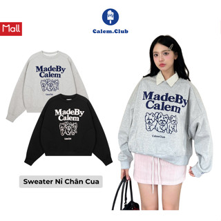 Áo Sweater Three Cute Dogs Calem.Club chất nỉ chân cua  không xù lông form boxy unisex nam nữ áo nỉ thu đông
