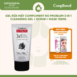 [HÀNG NHẬP KHẨU] Gel rửa mặt 3 in 1 giảm mụn đầu đen Compliment No Problem Cleansing Gel + Scrub + Mask 150ml