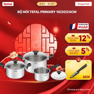Bộ 3 nồi Inox đáy từ chống dính Tefal Primary 16/20/24cm