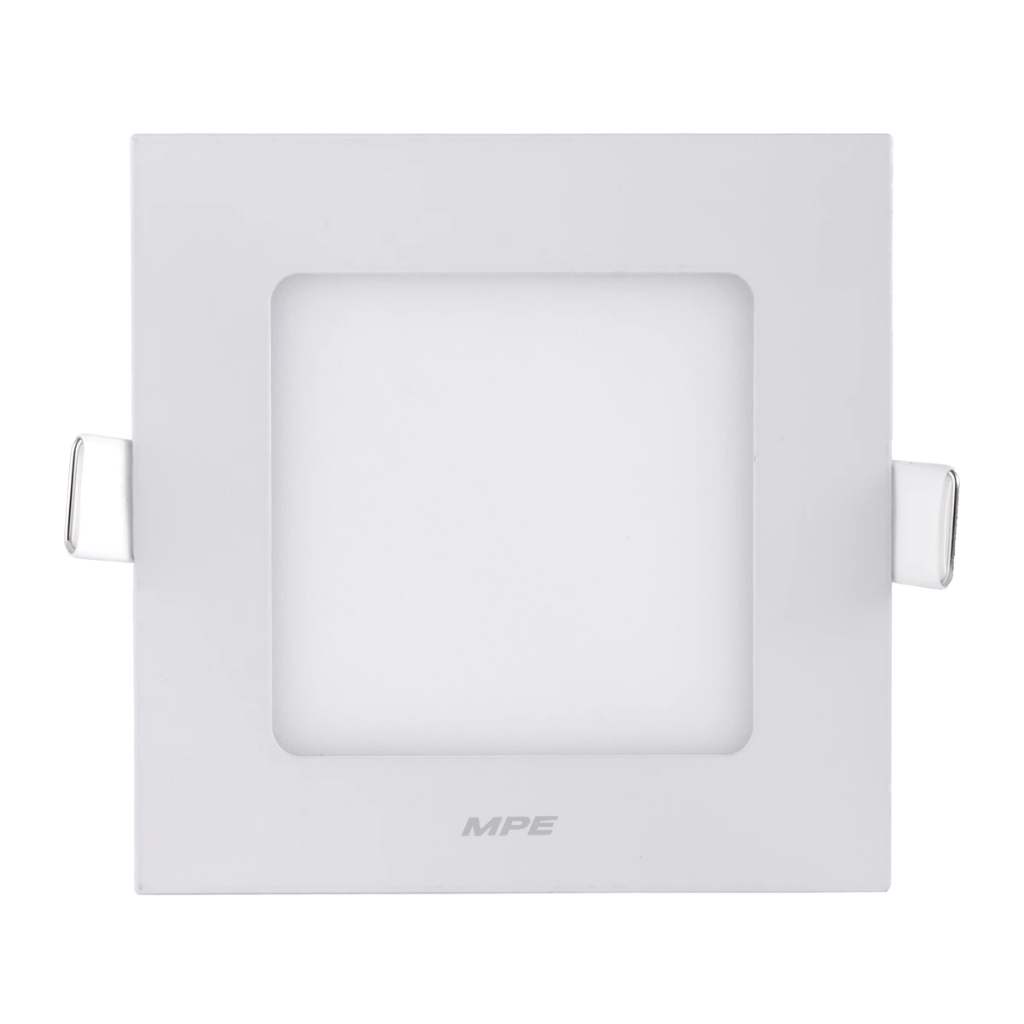 CHÍNH HÃNG/MPE-ĐÈN LED Panel âm trần nhôm mặt vuông 6W ánh sáng trắng/vàng SPL-6T/V đục lổ 105x105