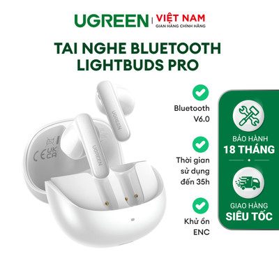 Tai nghe không dây bluetooth V6.0 Ugreen LightBuds Pro | Sự dụng lên đến 35 giờ | Khử ổn ENC | Bảo hành 18 tháng 1 đổi 1