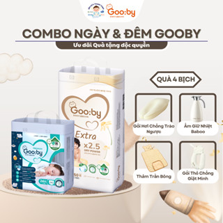   KÈM QUÀ COMBO 4 Bịch Bỉm Quần Dán  2 Ngày&2 Đêm  Gooby siêu mỏng,thấm hút size NB S M L XL XXL XXXL 