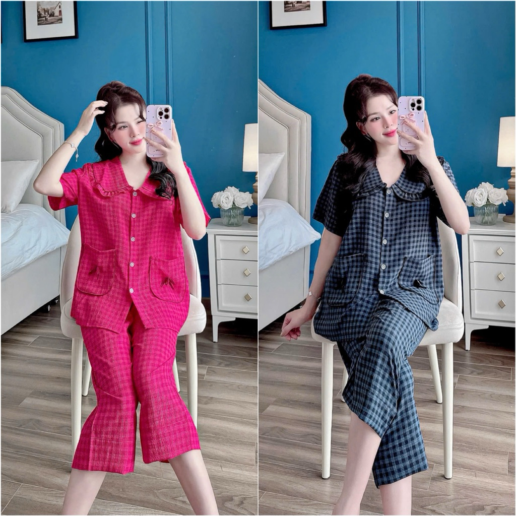 Bộ Pijama Đũi Xốp Bigsize 50-100kg Lửng