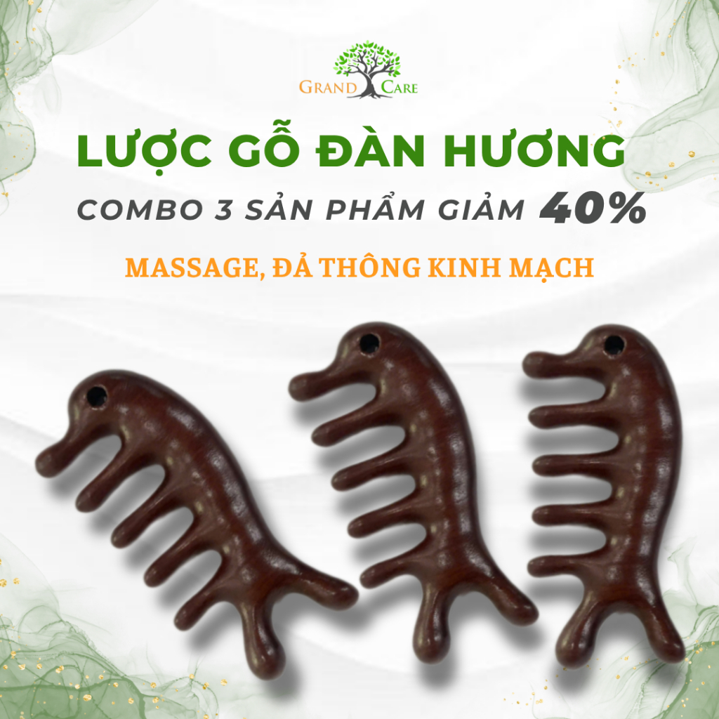 Combo 3 Lược gỗ Đàn Hương